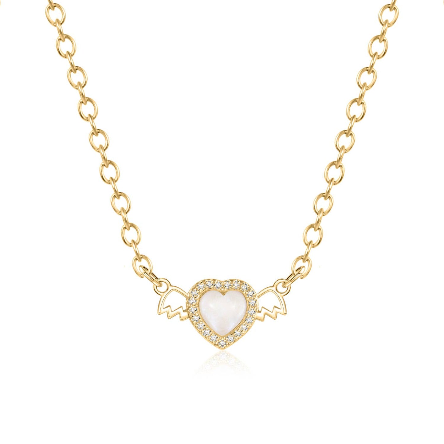 PEARL ZIRCON TITANIUM STEEL NECKLACE