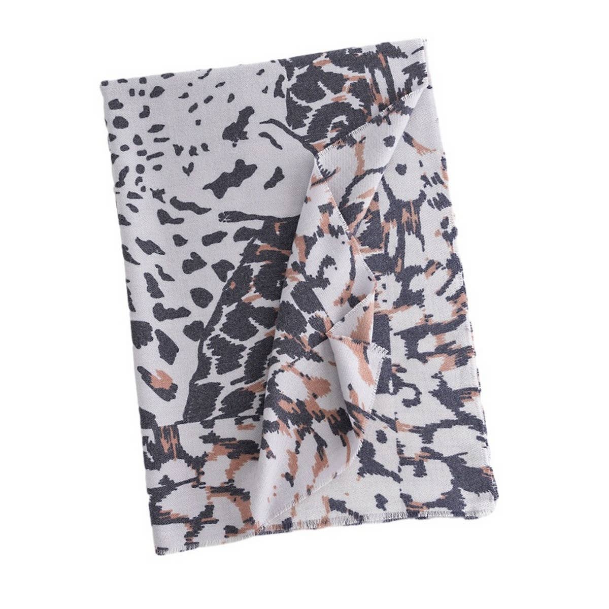 Leopard Print Scarf for Women - Chic Winter Warmth