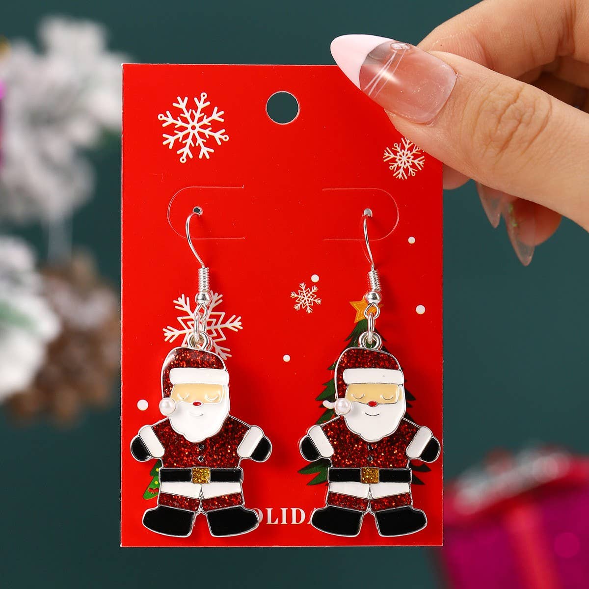 NEW CHRISTMAS CARTOON DIAMOND PENDANT EARRINGS