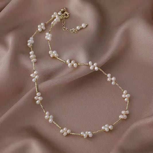 Baroque irregular retro freshwater pearl necklace