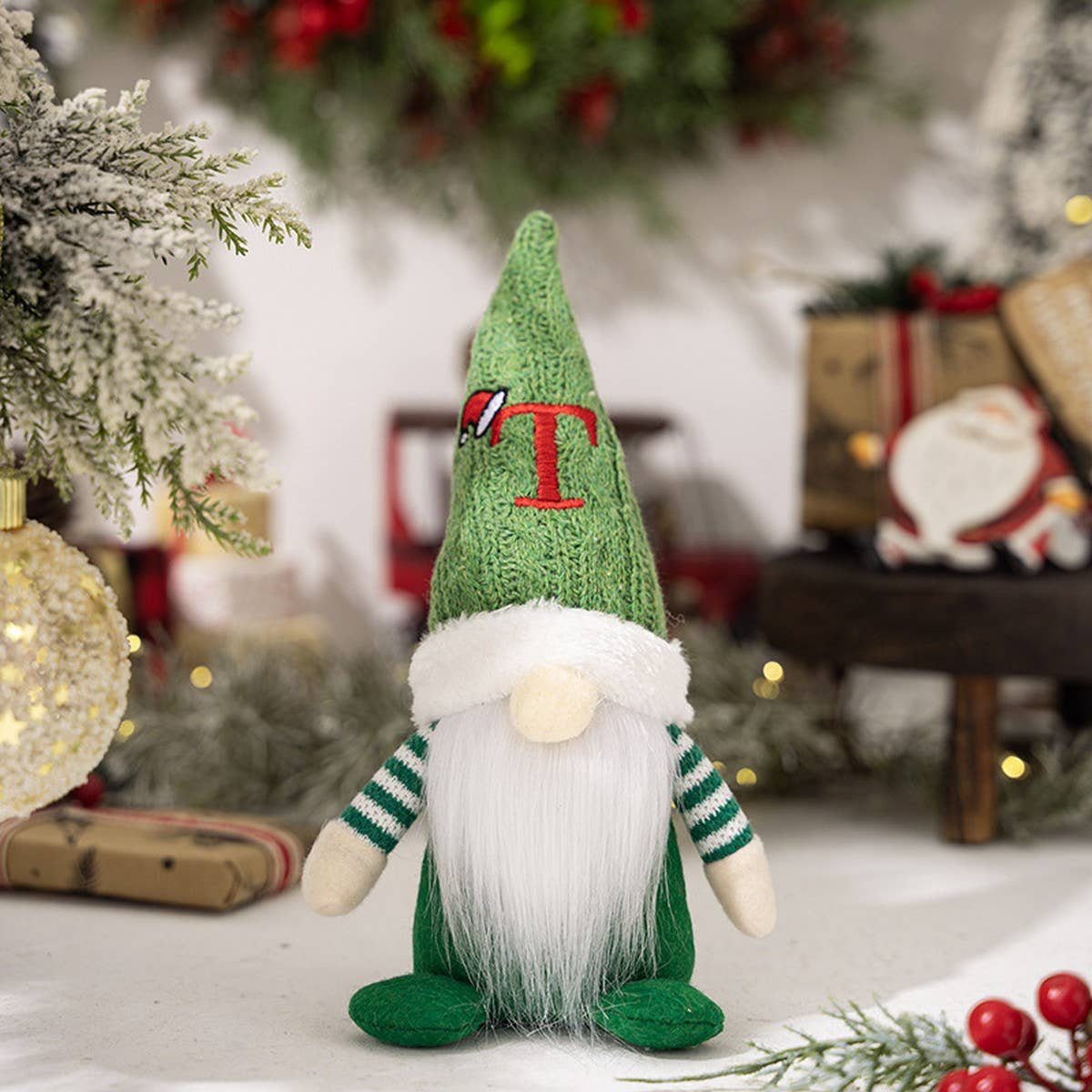 CWMM10338_CHRISTMAS KNITTED HAT GNOME RUDOLPH ORNAMENT