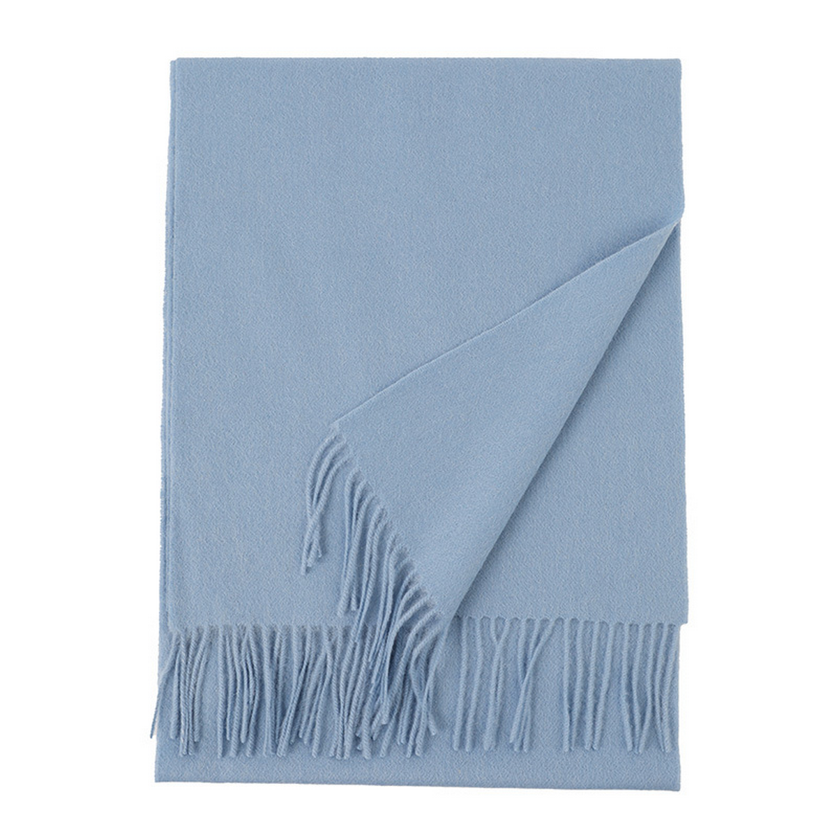Unisex Wool Scarf ? Soft Solid Color with Tassels