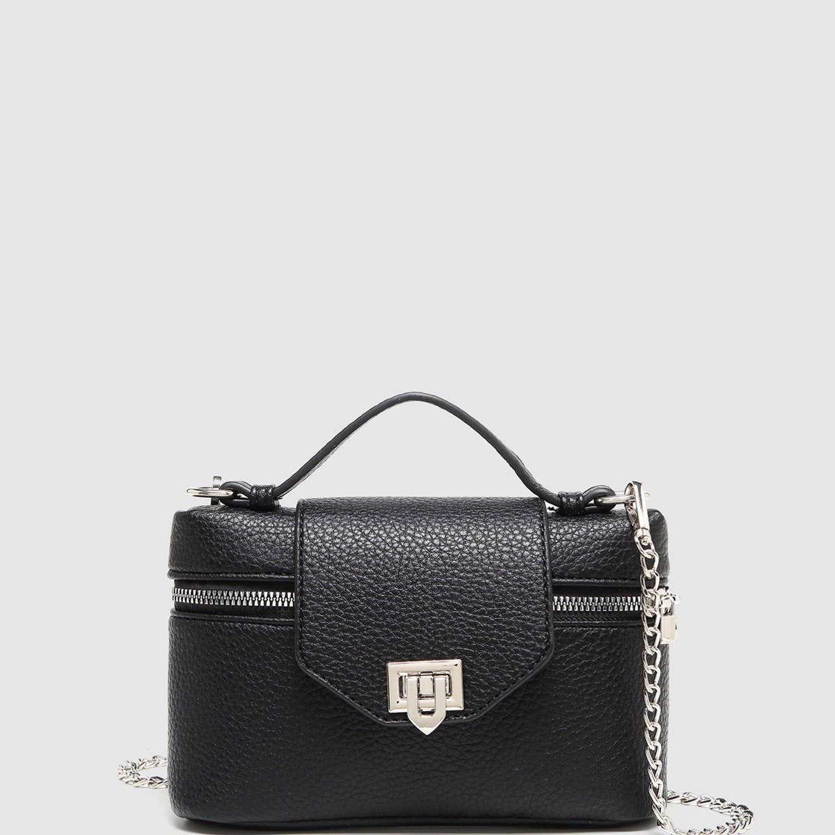 Litchi Texture Boxy Crossbody & Handbag_CWAB5715