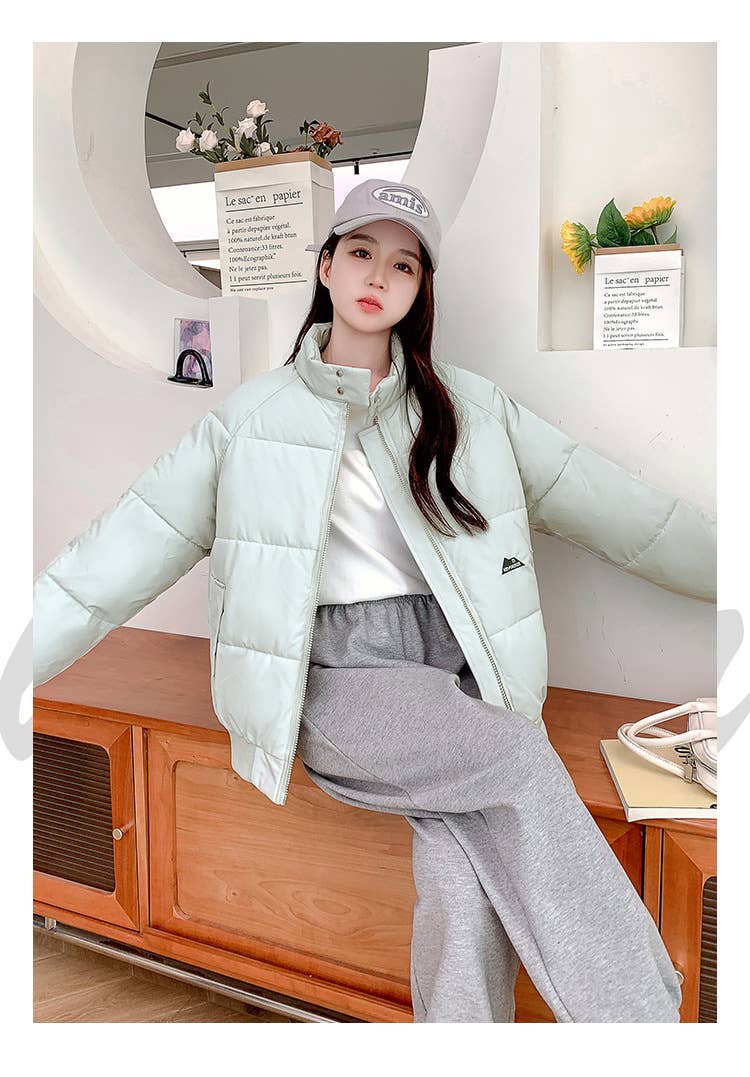 Short, loose and thick warm jacket, bread coat