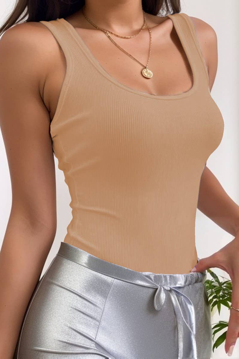 SEXY RIBBING SCOOP NECK SLEEVELESS TIGHT JUMPSUIT_CWSJS0473