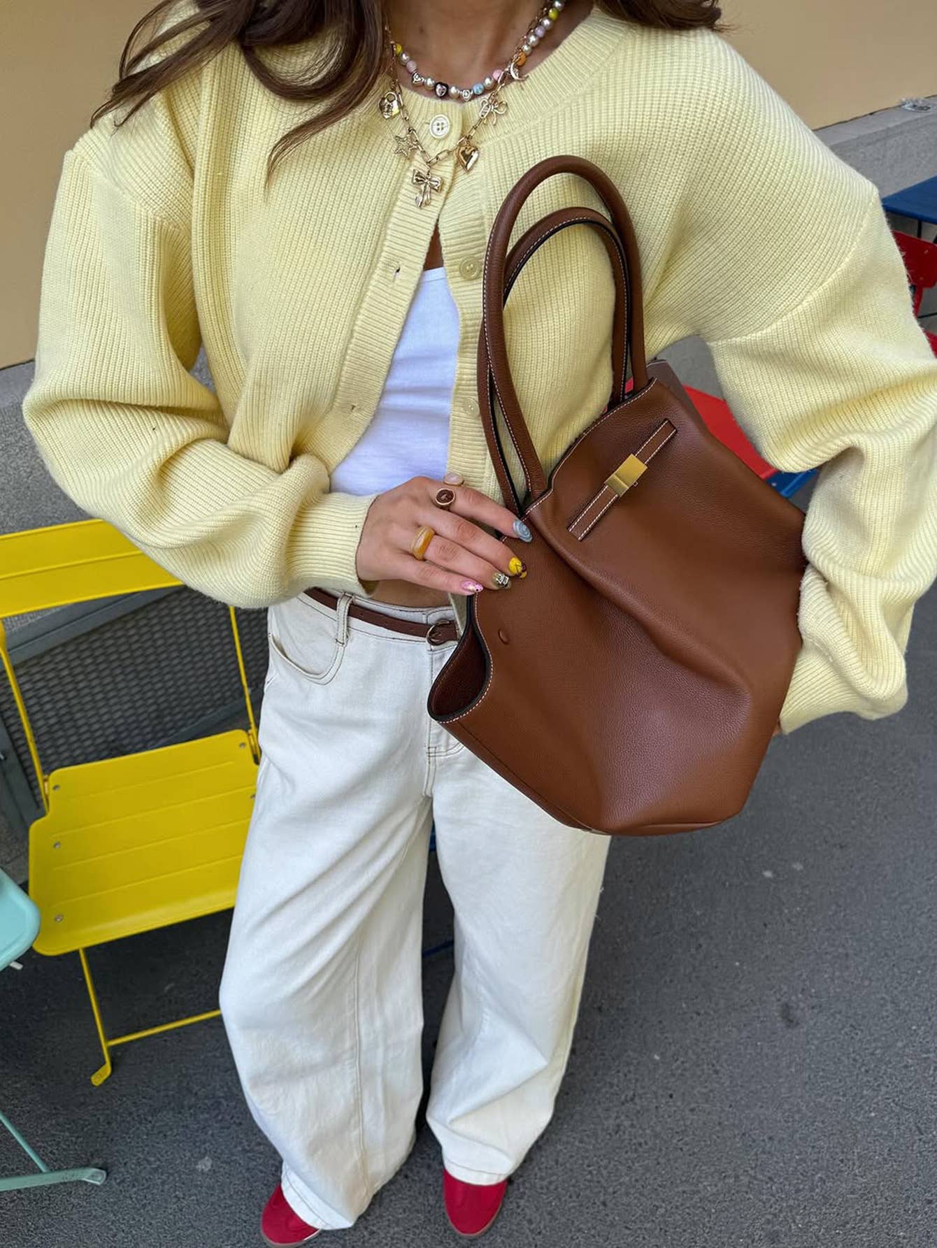 Simple single-breasted woolen long-sleeved coat