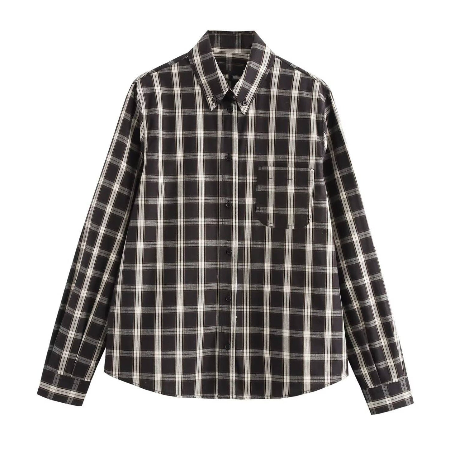 FASHION CASUAL LOOSE STRAIGHT POPLIN SHIRT WOMAN