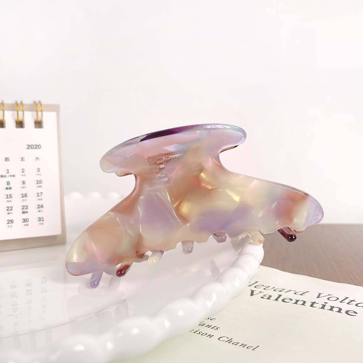 Colored dopamine acetate plate gripper hair clips