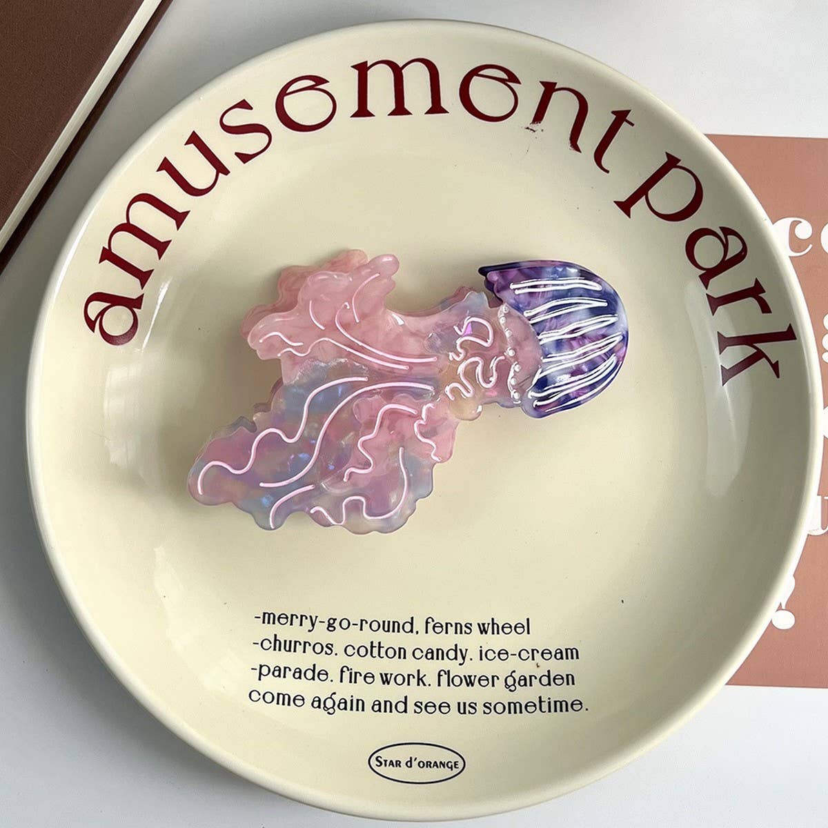 Ocean Jellyfish Hair Claw, Dopamine Color Clip_CWAHA5725