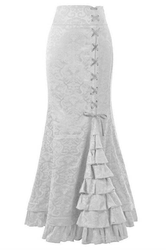 CWBLS00711_2024 HALLOWEEN STEAMPUNK MERMAID GOTHIC SKIRT