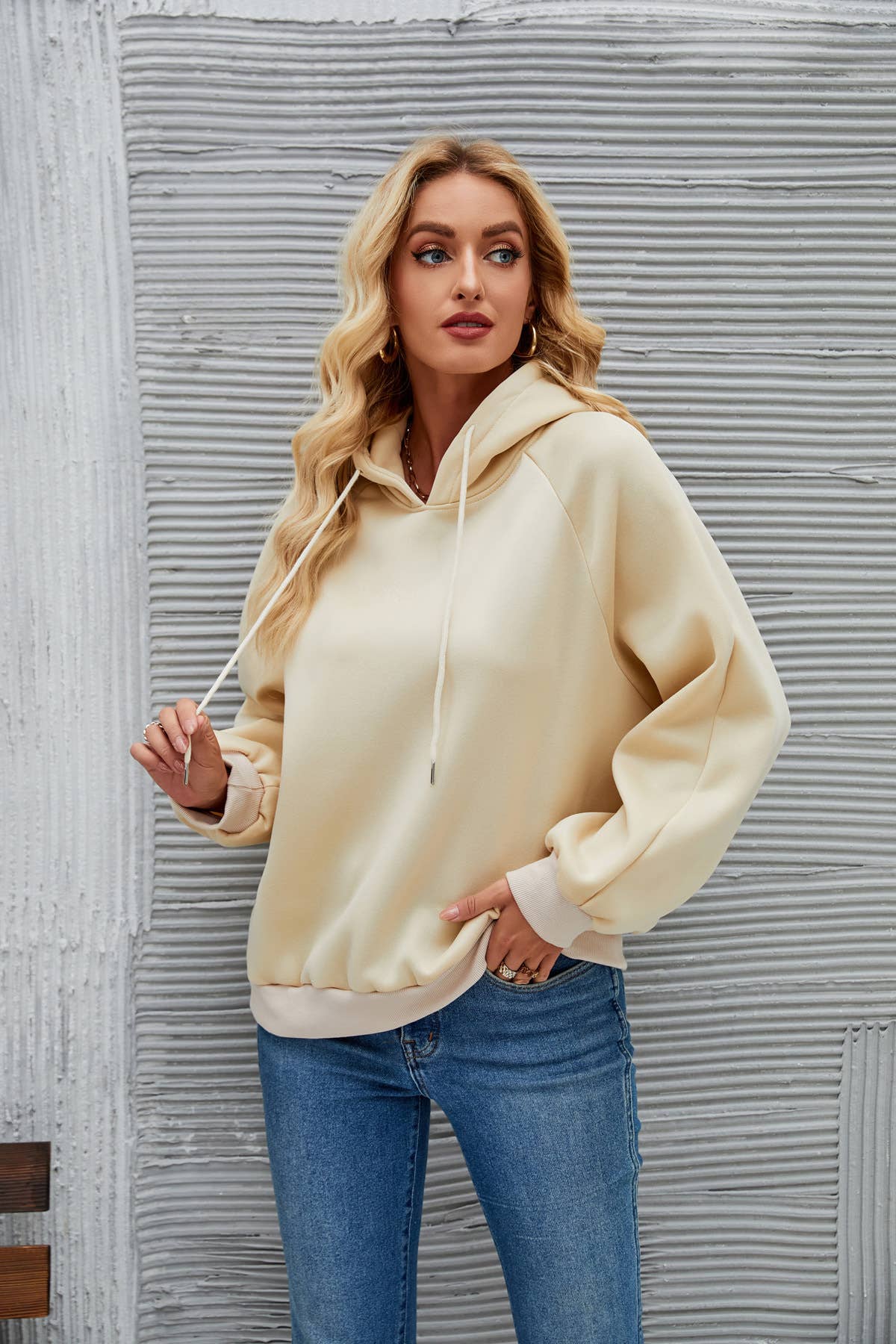 Fashion simple solid color casual hoodie