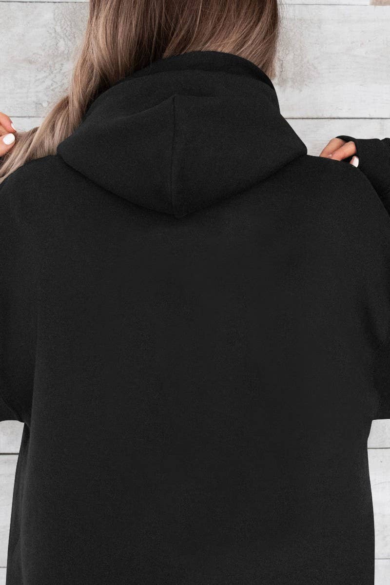 CWOHOL0945_SOLID COLOR LOOSE PULLOVER HOODED SWEATSHIRT