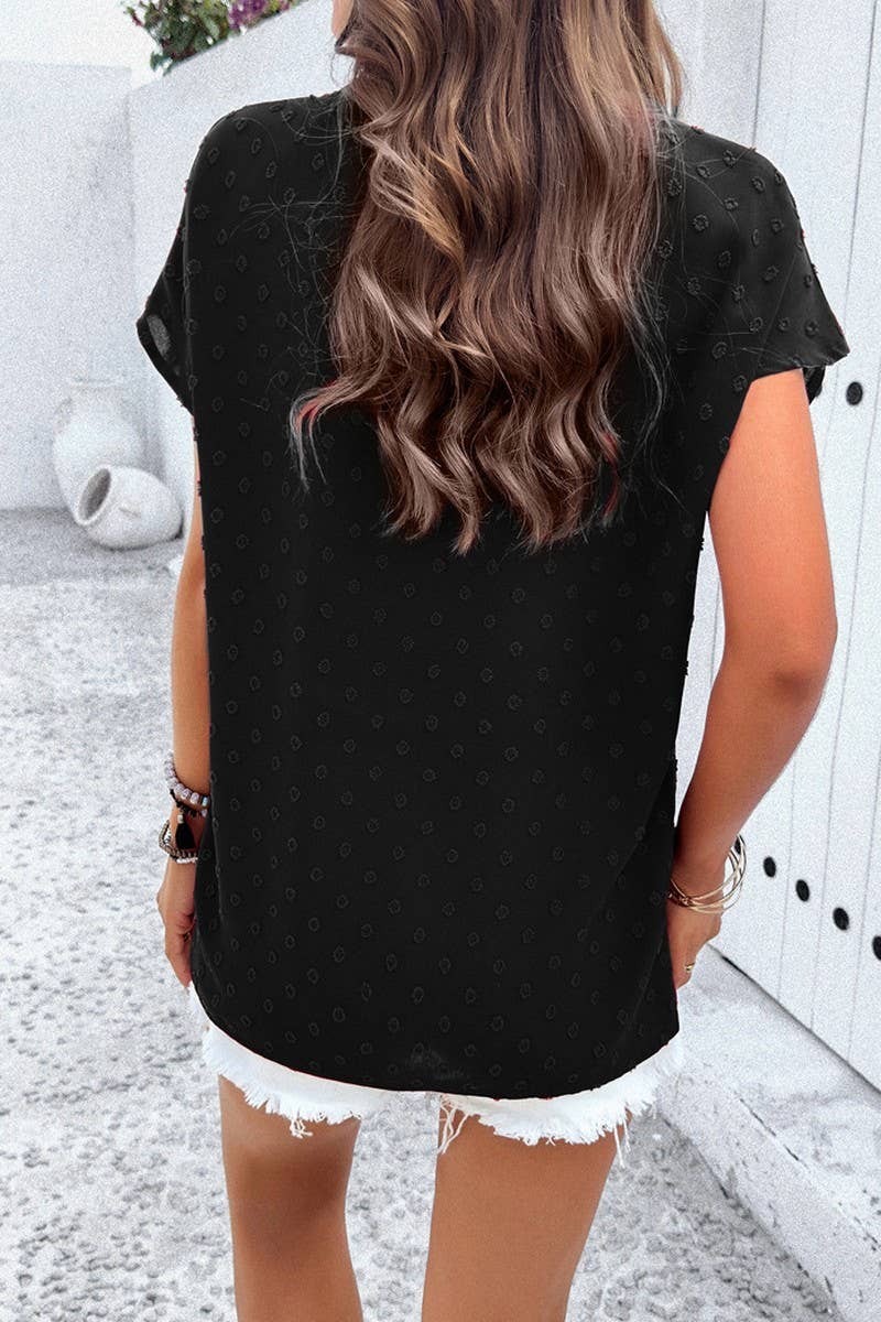 TEMPERAMENT LEISURE V NECK SHIRT_CWTSTS0171