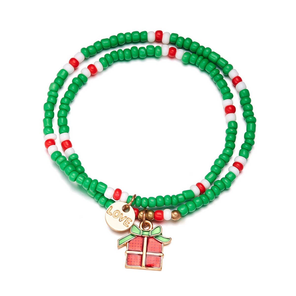 SANTA CLAUS OIL DROP BEADED BRACELET