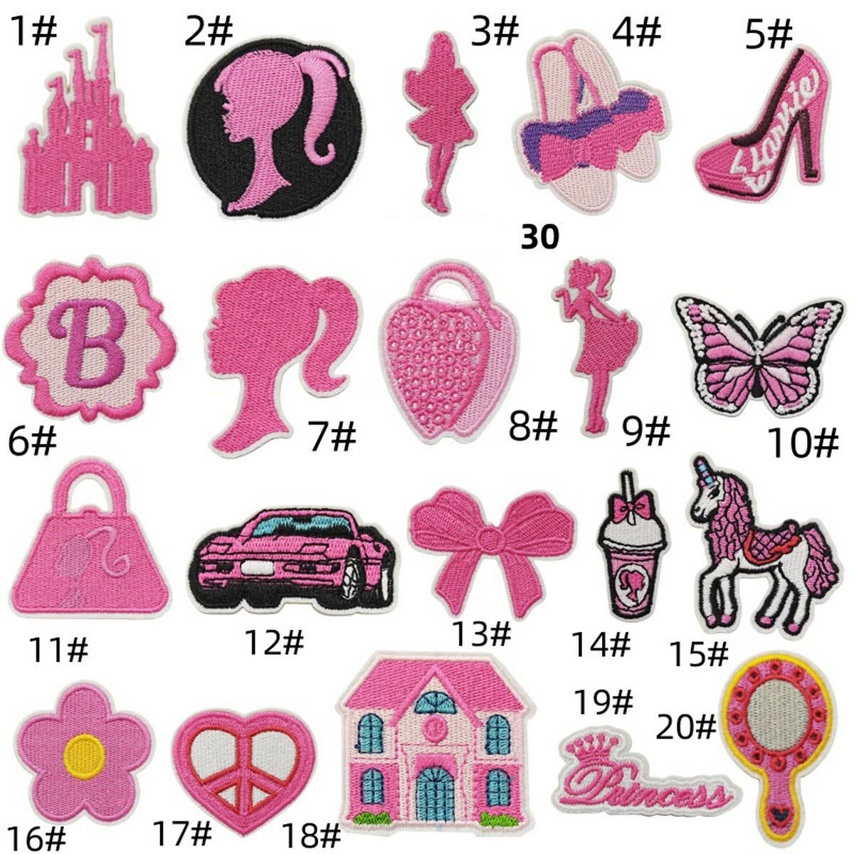 NEW PINK CARTOON EMBROIDERED CLOTH PATCH