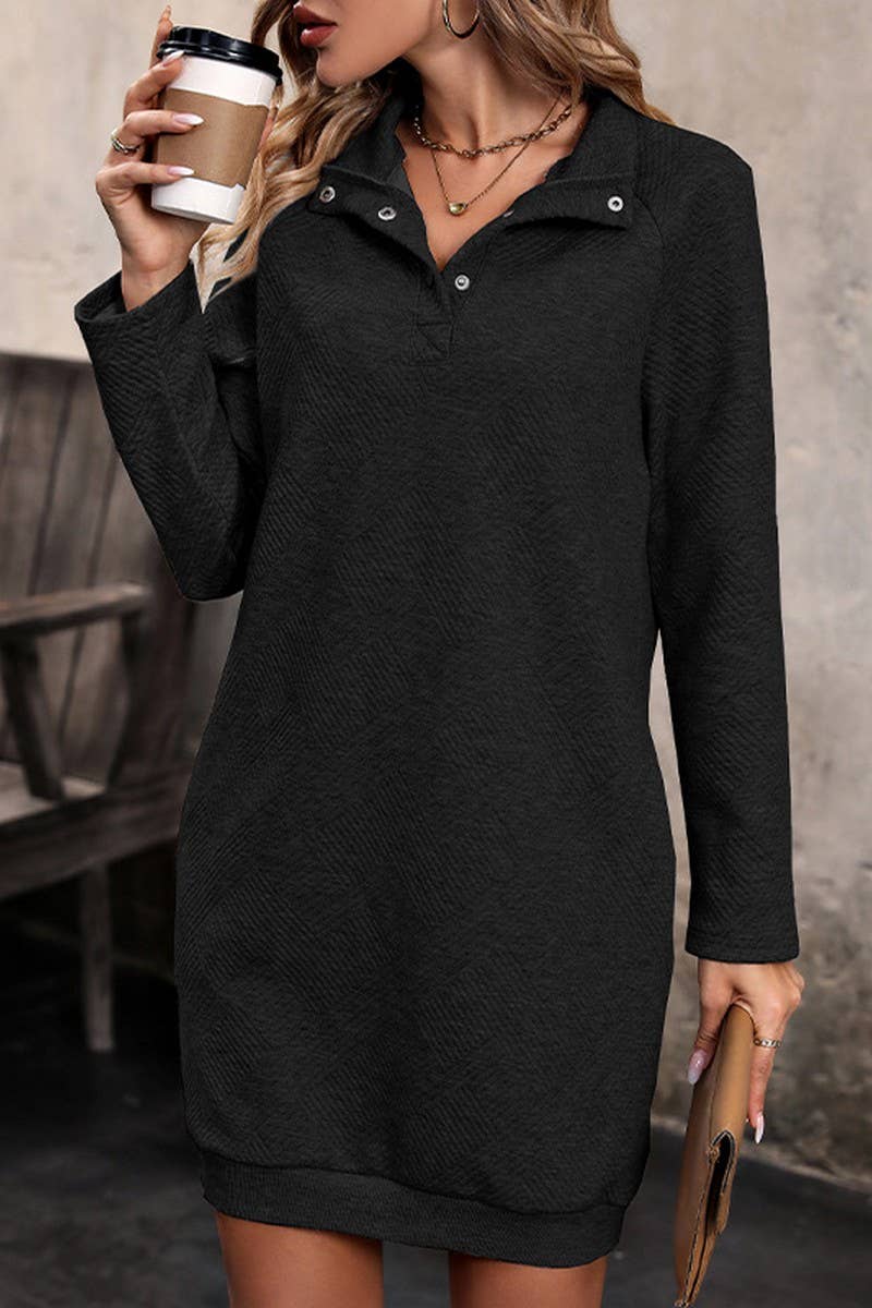 CWDSD5908_LONG SLEEVE SOLID COLOR SWEATER DRESS