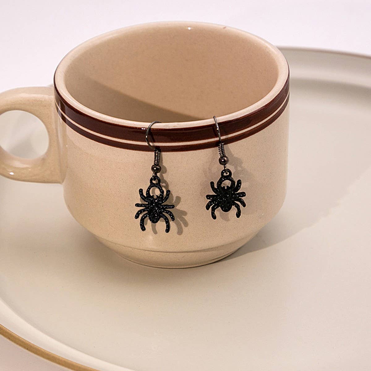 HALLOWEEN GHOST SPIDER WEB EARRINGS