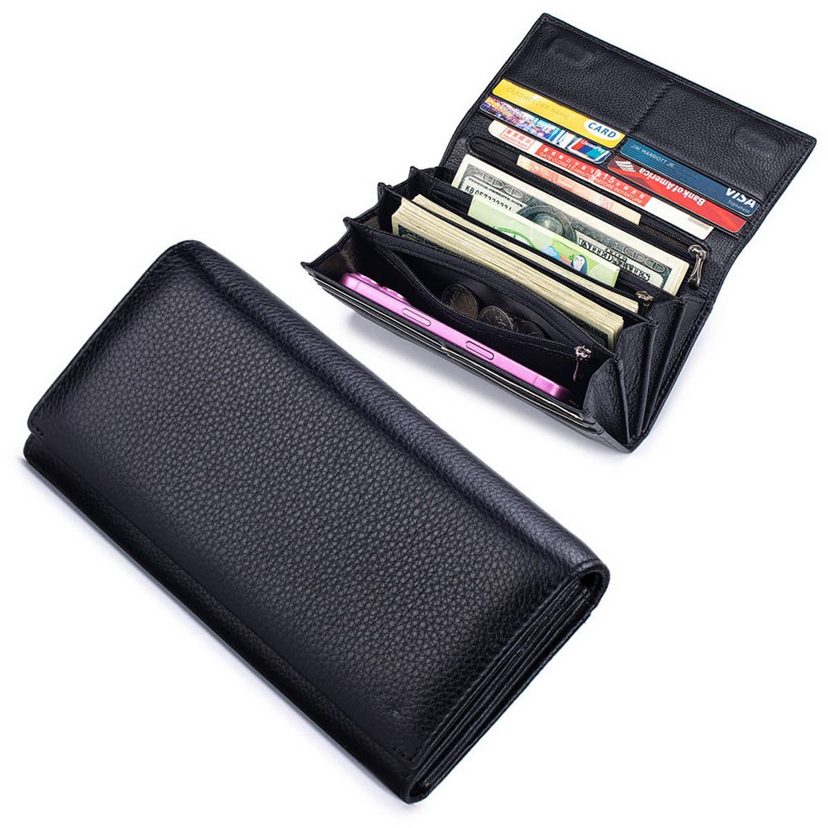 Women¡¯s Leather Long Wallet ? Large Capacity_CUAB00401