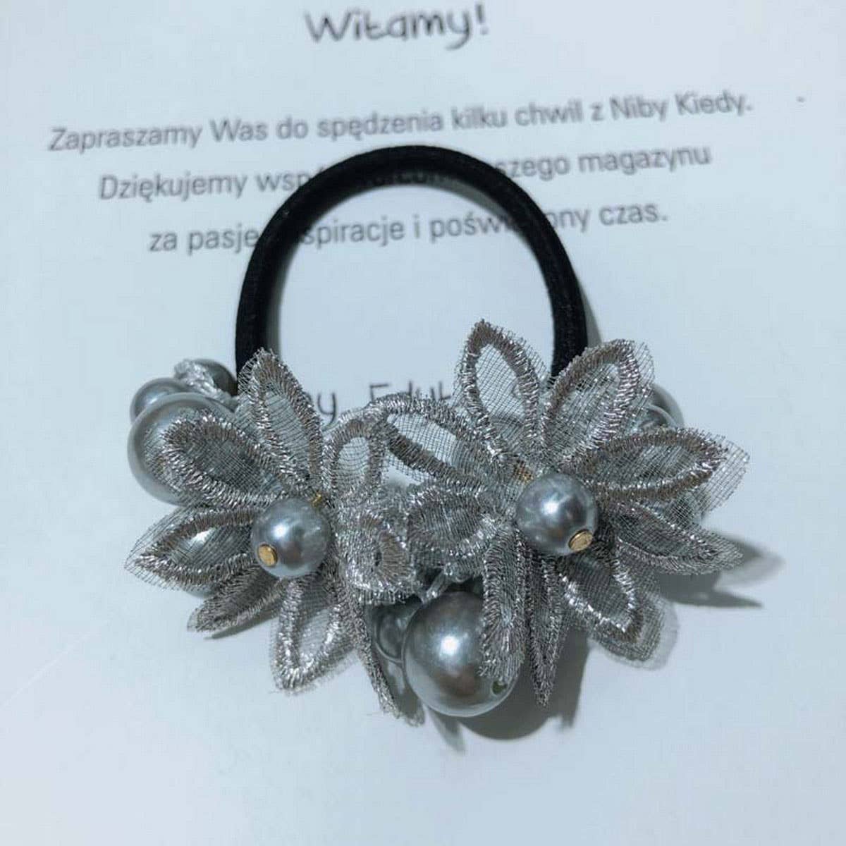 Cute Daisy Pearl Hair Tie Handmade Braided