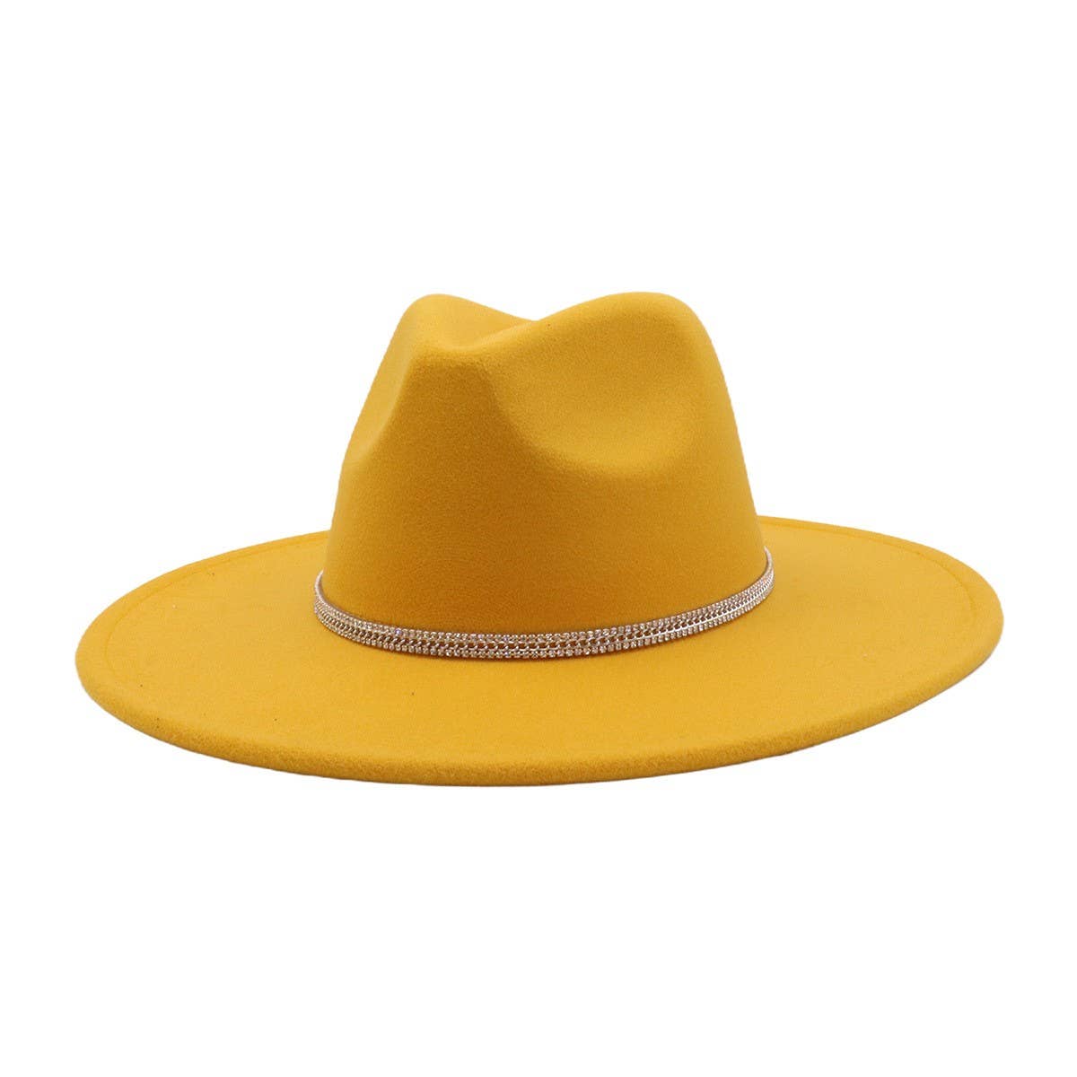 Unisex Wool Fedora Hat Ethnic Flat Brim Style_CWAH04402