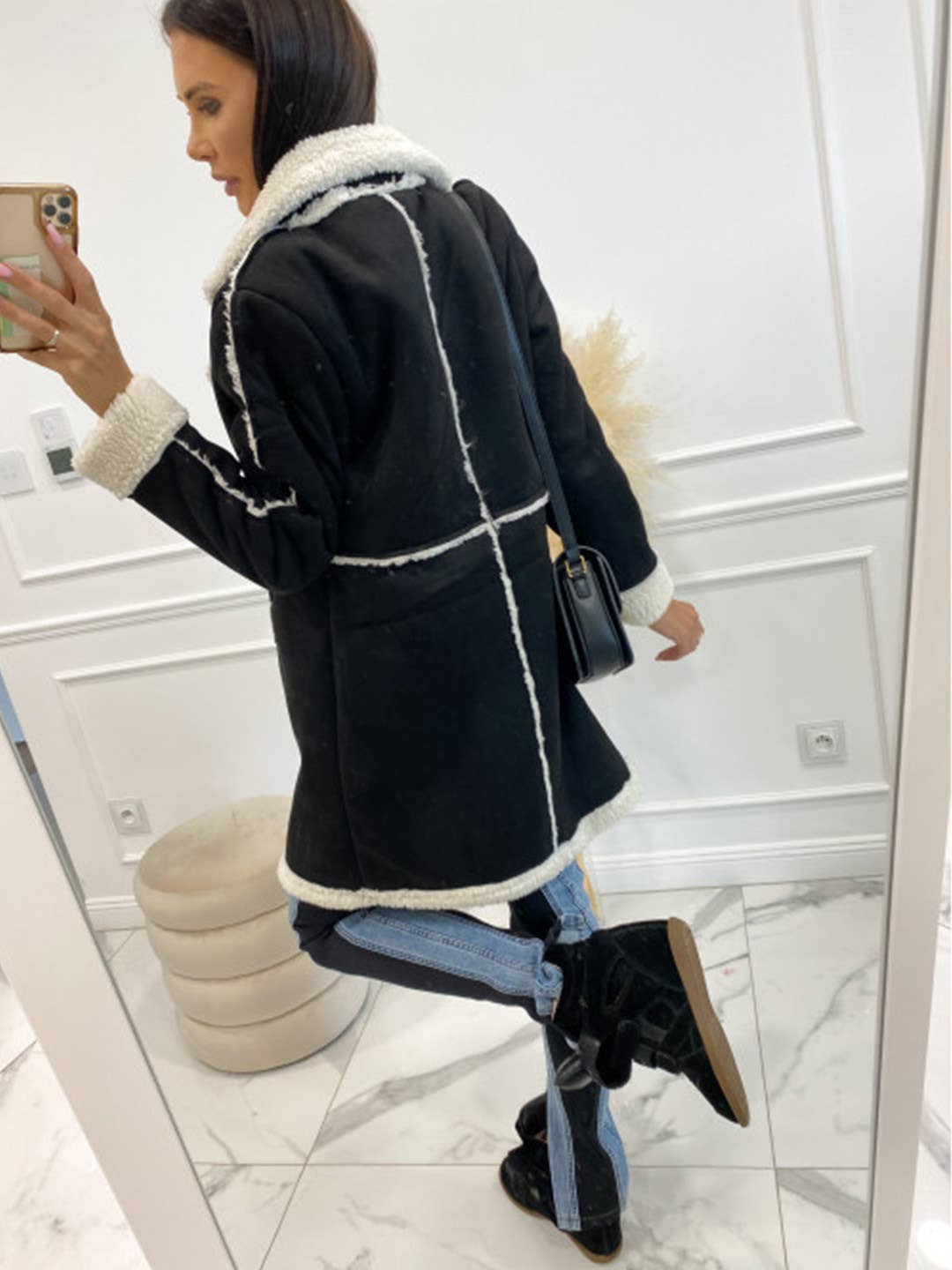 LAMB WOOL PATCHWORK CASUAL FASHION JACKET