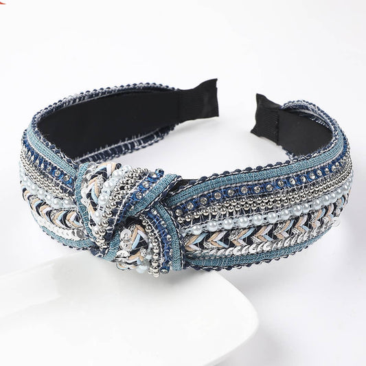 FAUX PEARL & RHINESTONE DECOR HEADBAND_CWAHA0235