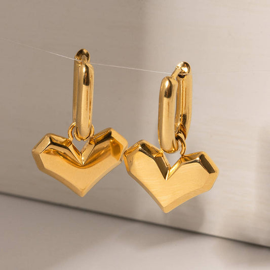SIMPLE LOVE-SHAPED PENDANT EARRINGS JEWELRY_CWAHA0896