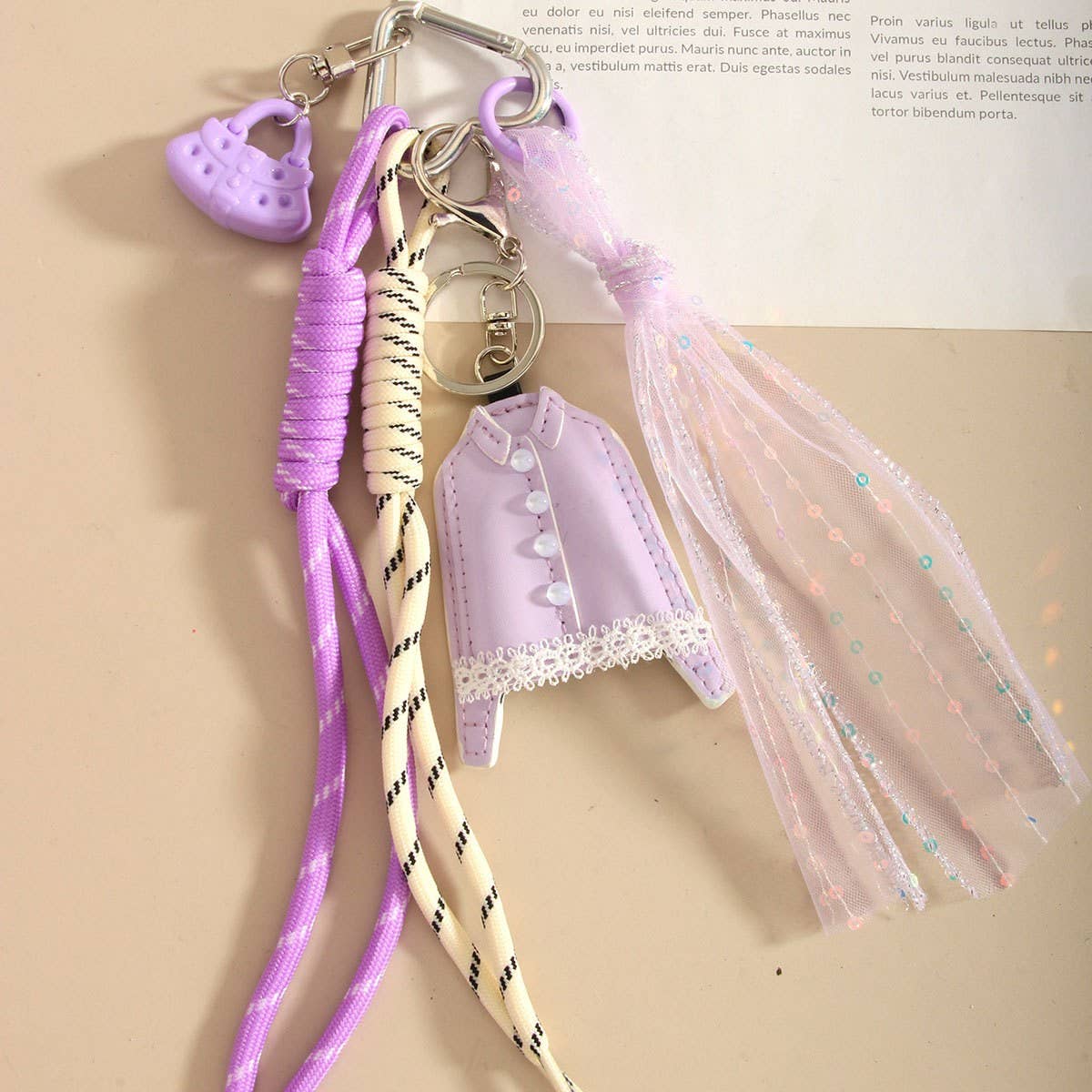 Fashion Mini Purple Lace Shirt Keychain_CWMM7828