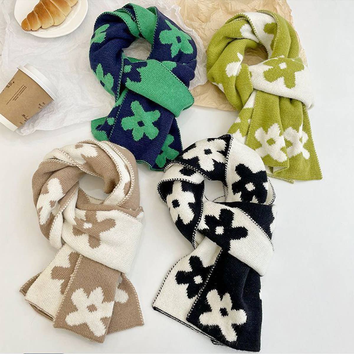 AUTUMN AND WINTER FLORAL PATTERN WARM SCARF_CWASC1246