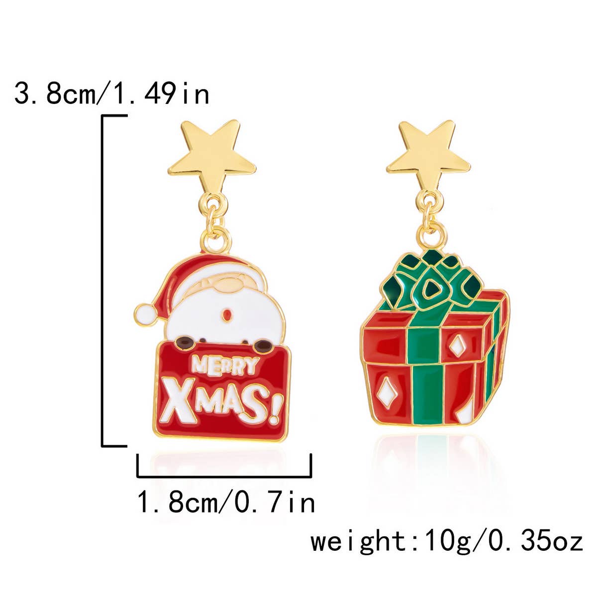 NEW CHRISTMAS BELL ASYMMETRICAL EARRINGS
