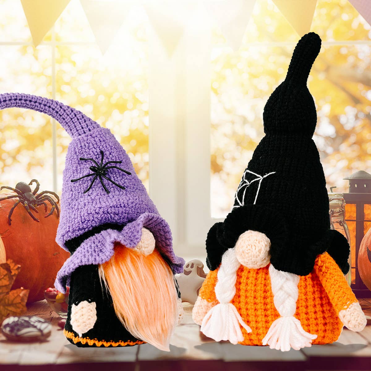 HALLOWEEN KNITTED RUDOLPH DOLL ORNAMENTS