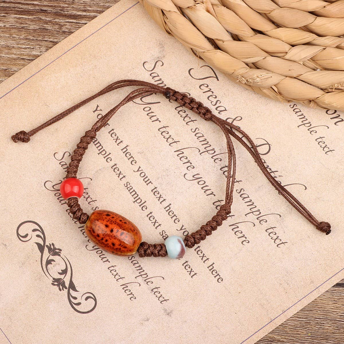 ETHNIC RETRO WOODEN BEADS ANCIENT STYLE BRACELET