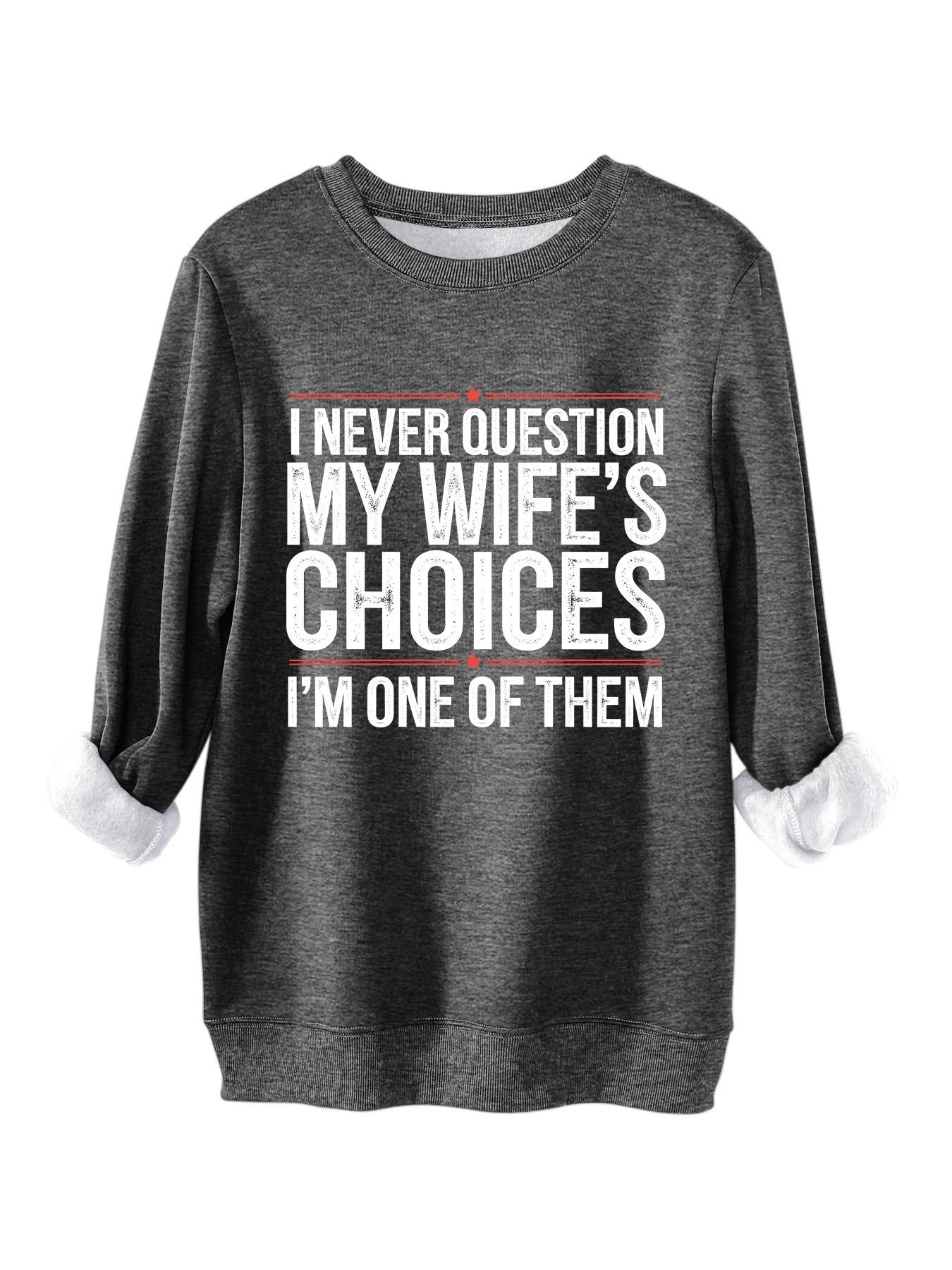 i never question printed thickened sweatshirt