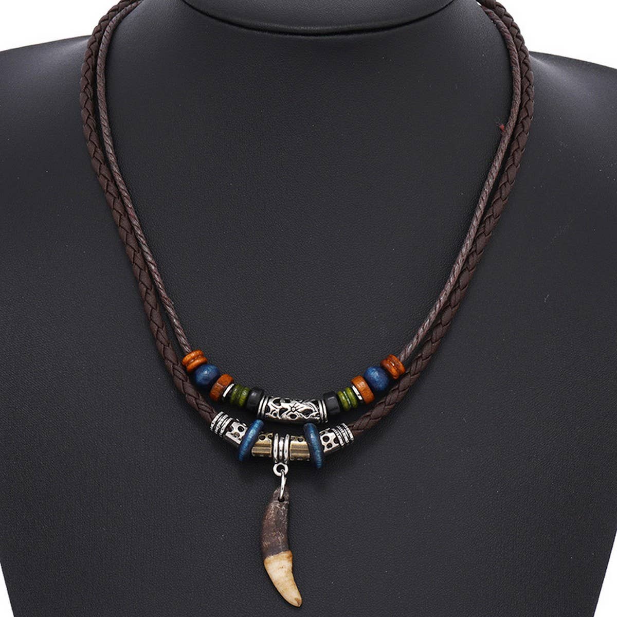 RETRO ETHNIC STYLE DOG TOOTH PENDANT NECKLACE_CWMM4577