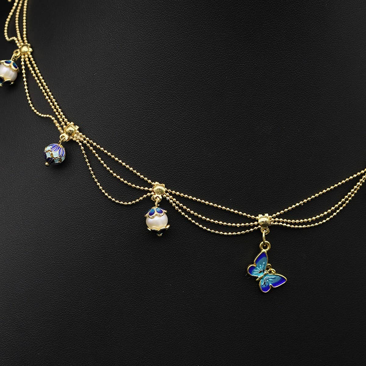 WOMEN'S TASSEL BUTTERFLY NATURAL PEARL NECKLACE