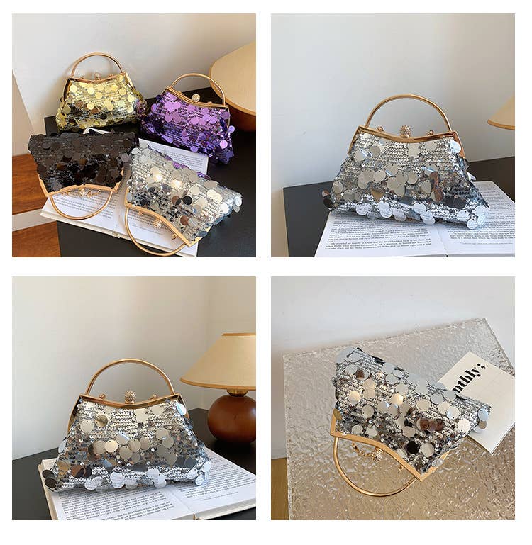 Fashionable candy-colored chain dinner bag