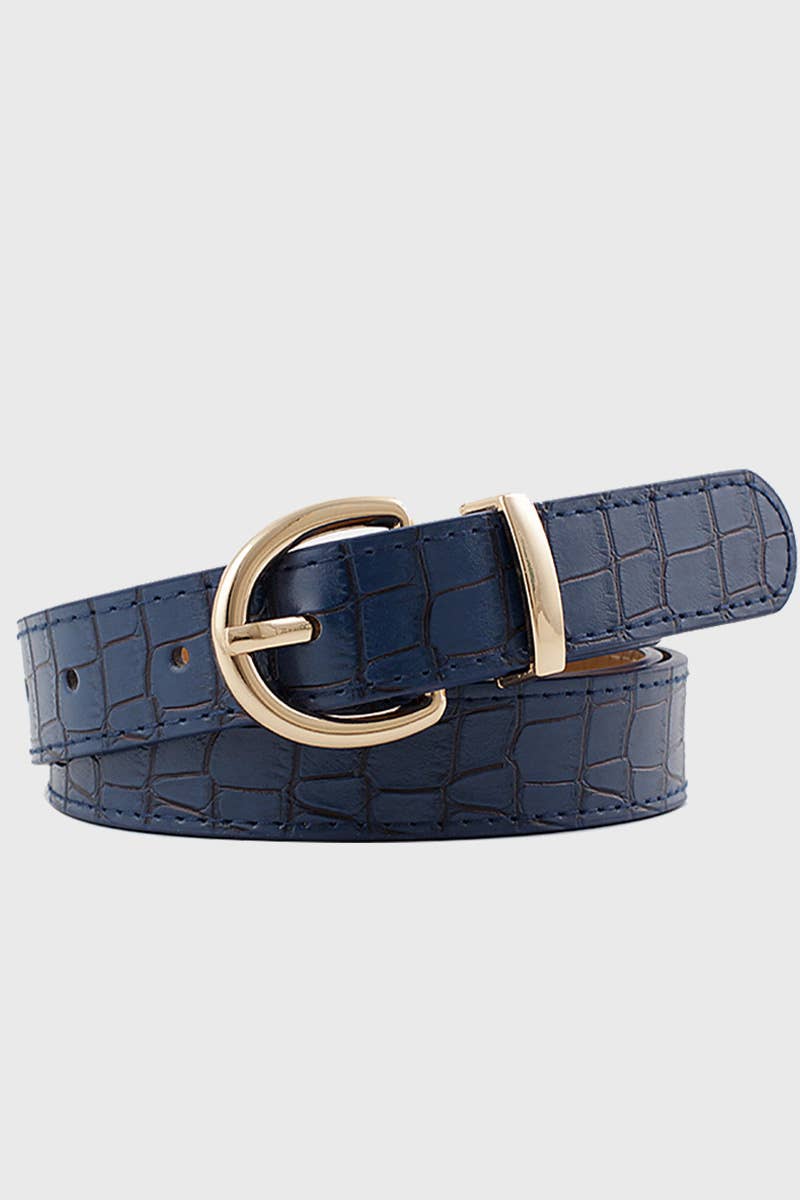 ROUND BUCKLE LEATHER BELT_CWABE0081