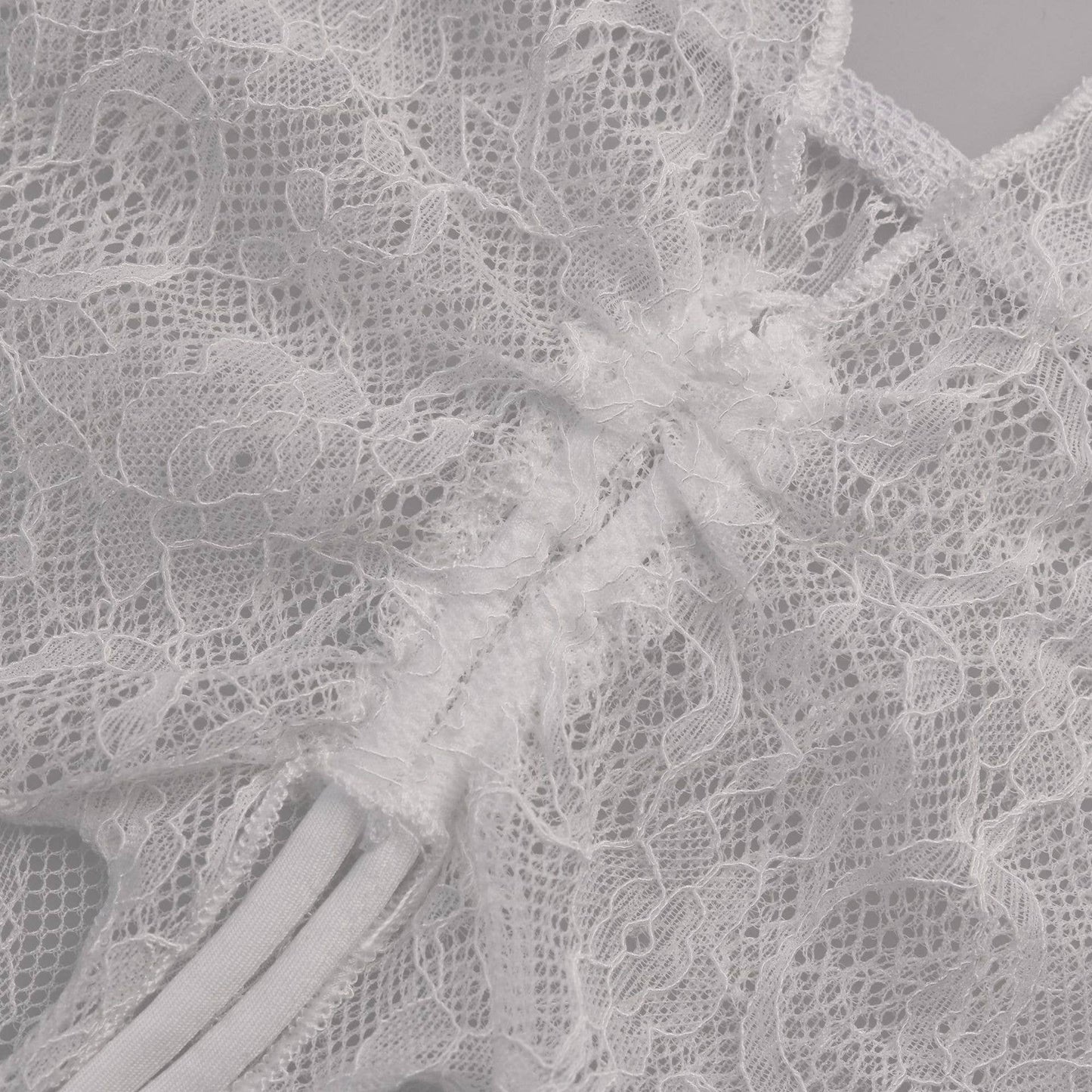 See-through hollowed-out halter skirt lace suit