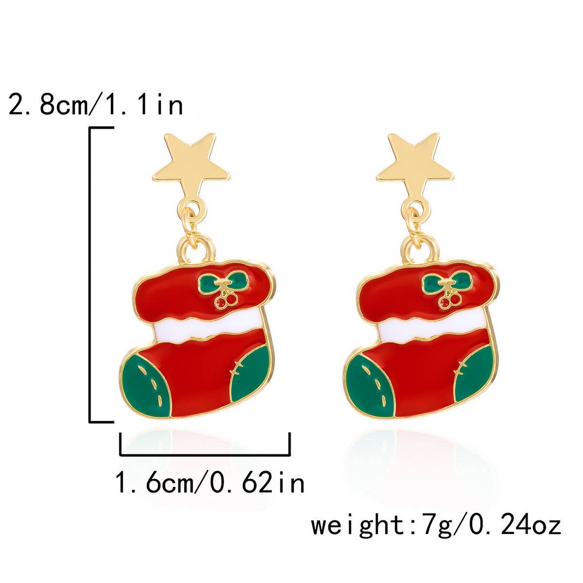 NEW CHRISTMAS BELL ASYMMETRICAL EARRINGS