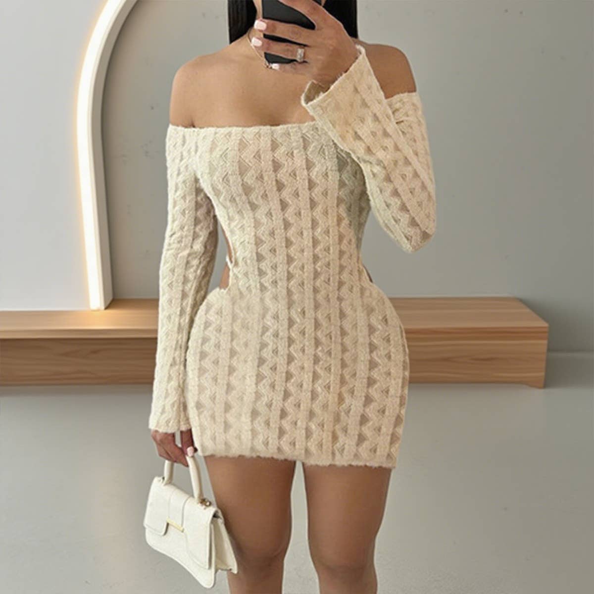 One-shoulder,backpack-butt exposed dress