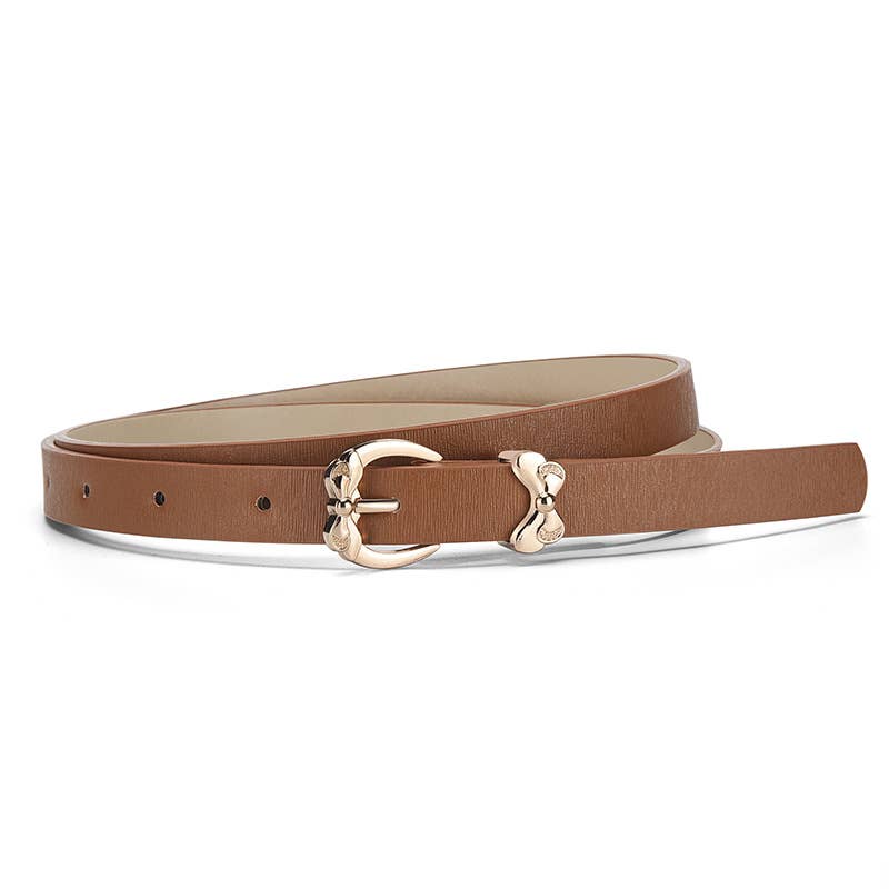 Butterfly pin buckle imitation leather belt