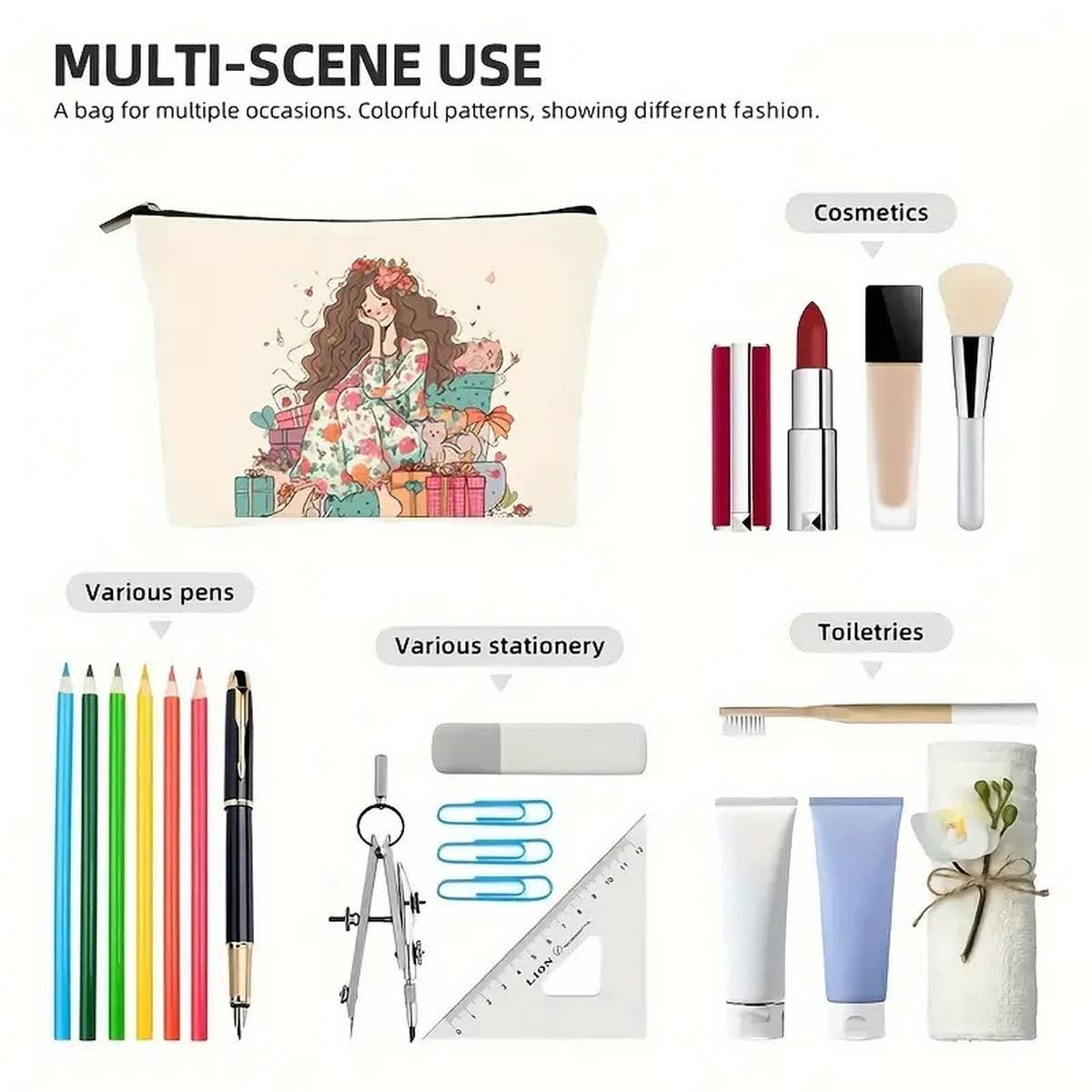 WATERPROOF ZIPPER BAG COSMETIC BAG STORAGE BAG_CWAB2273