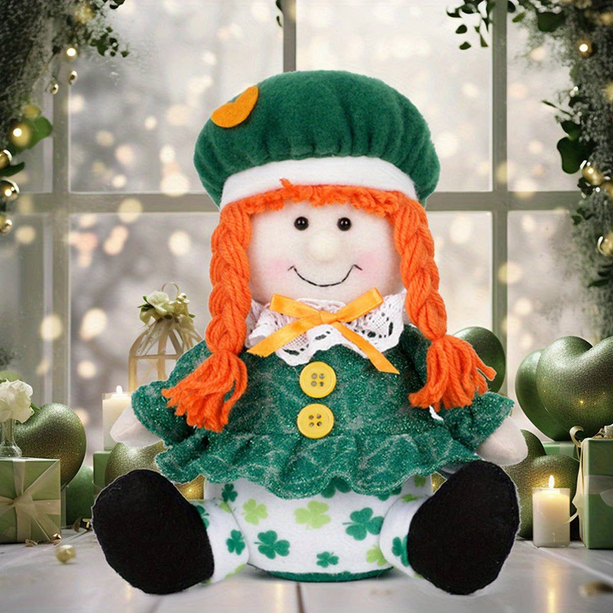 ST. PATRICK'S DAY GREEN SKIRT DOLL ORNAMENT_CWMM3453