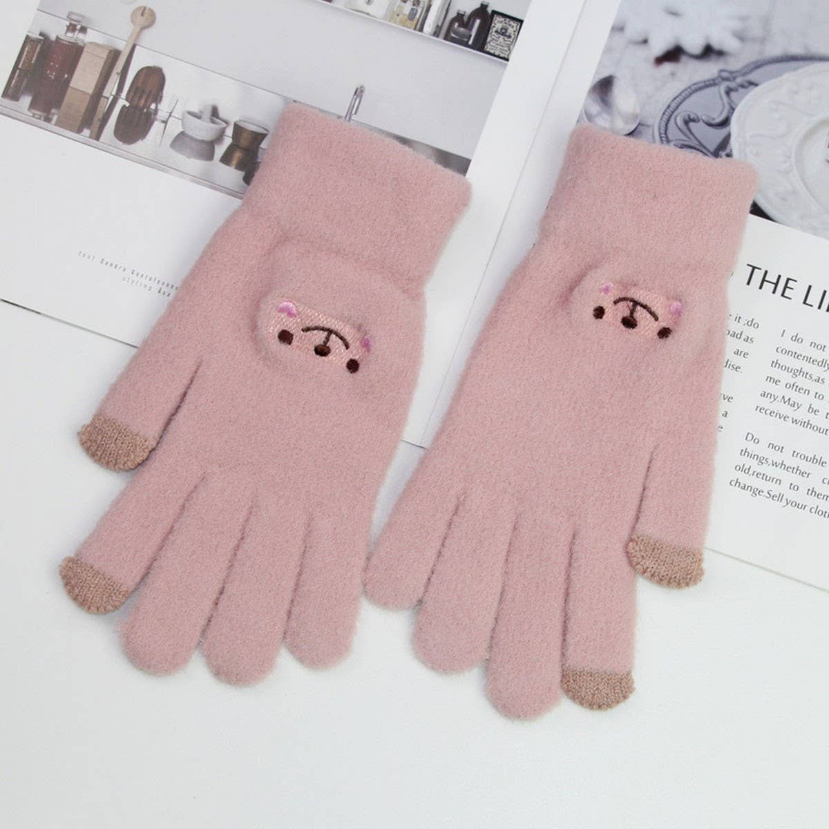 CUTE VELVET COLD-PROOF TOUCH SCREEN CYCLING GLOVES_CWAG0181