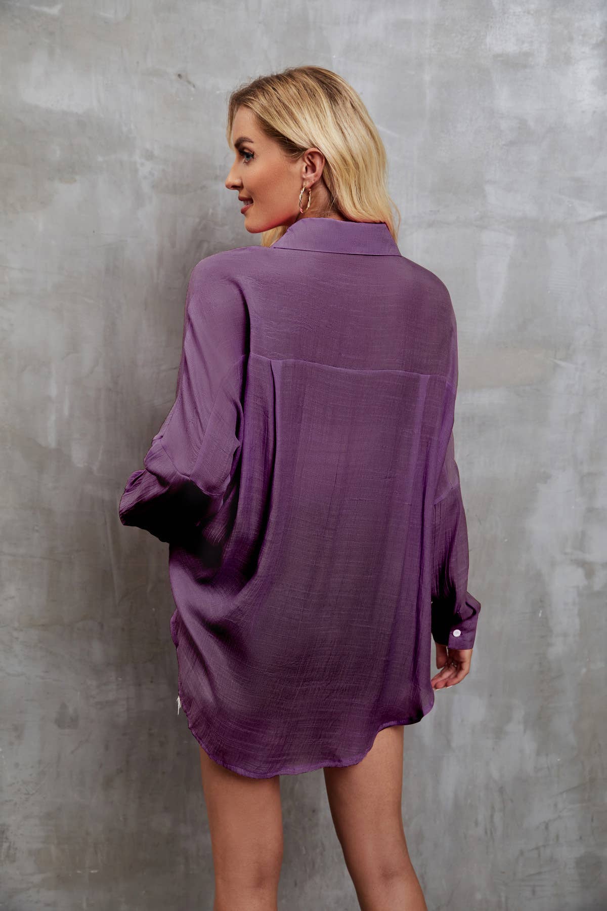 SOLID COLOR SINGLE-BREASTED LONG-SLEEVED SHIRT