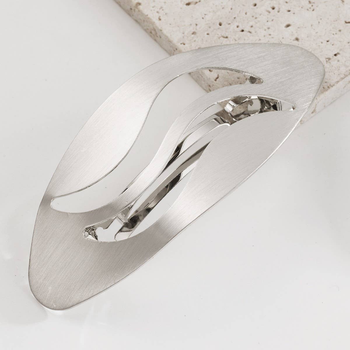 Glossy Geometric Metal Spring Hair Claw Clip