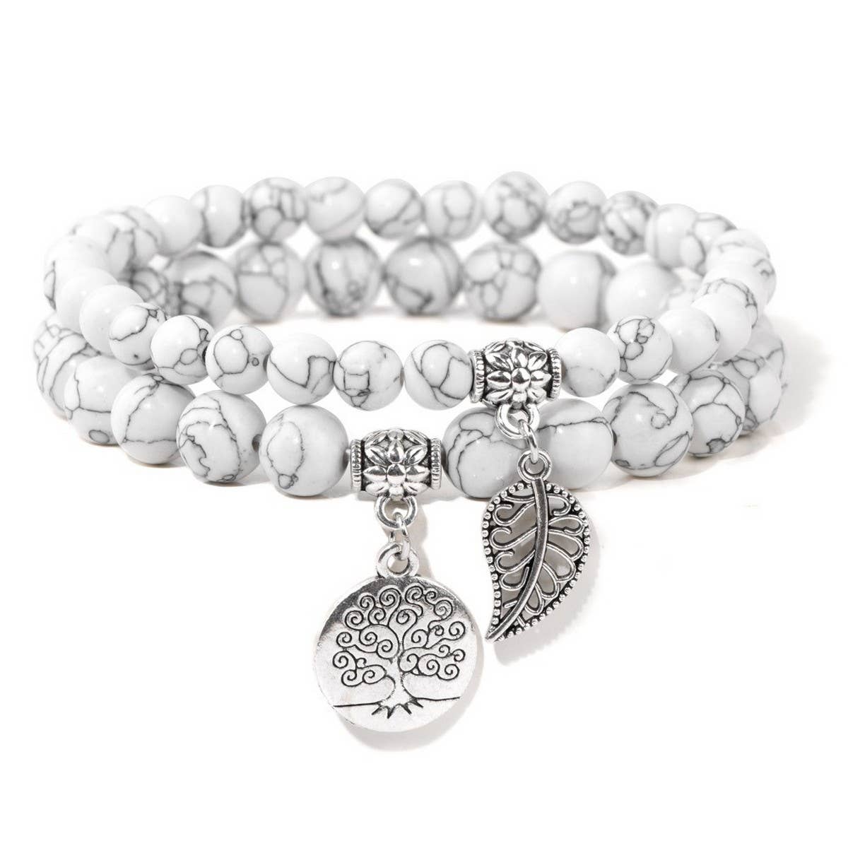 CWAJE4232_NATURAL STONE BEADS TREE OF LIFE PENDANT BRACELET