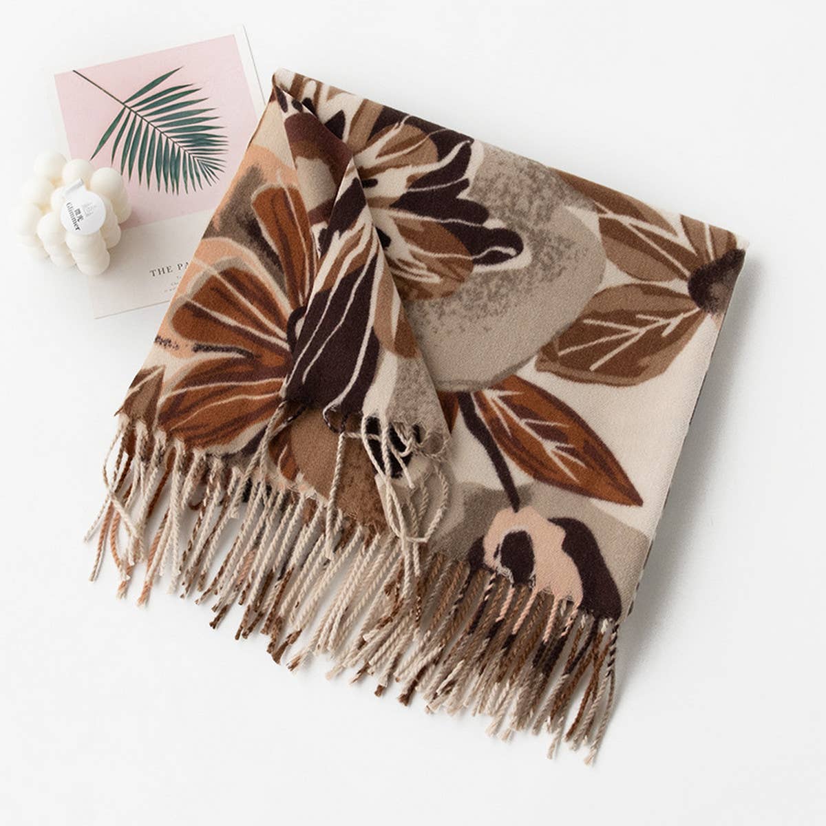 Soft Scarf - Elegant Print Tassel Wrap for Women_CWASC0918