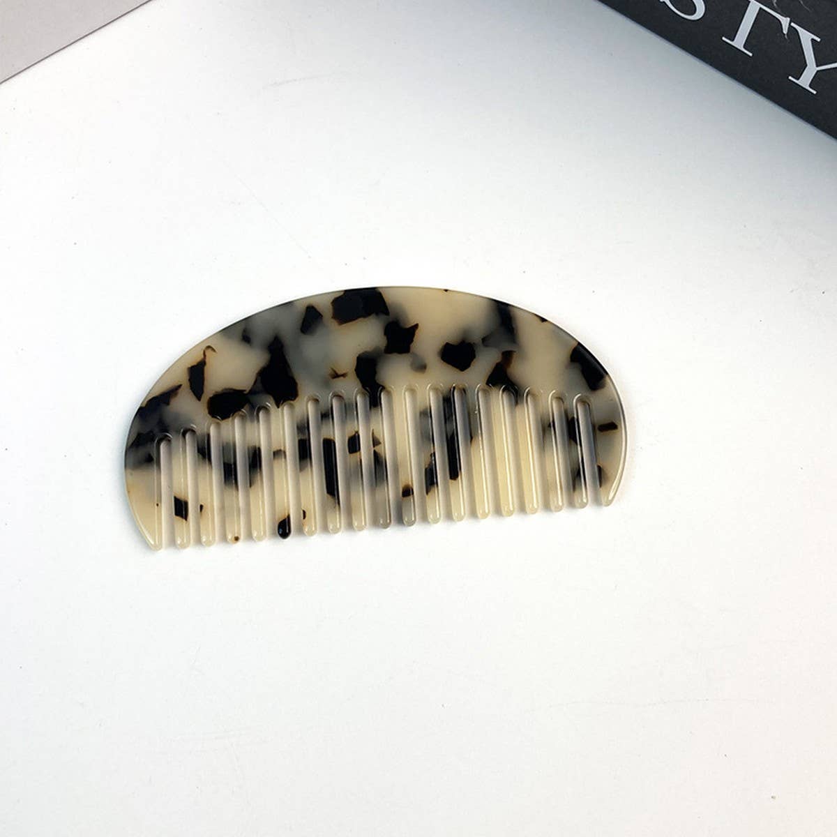 Half-Round Acetate Hair Comb, Anti-Static & Stylish