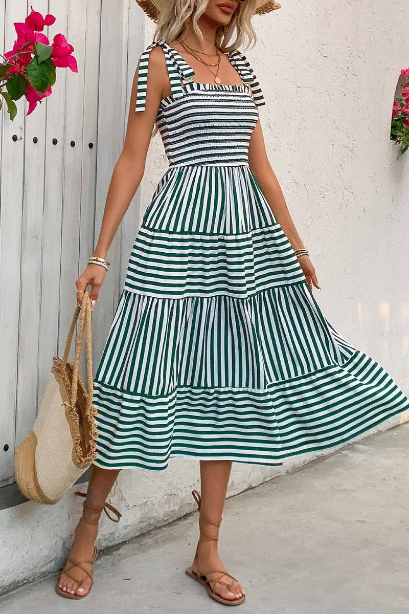 CWDMD2362_SUSPENDER STRIPED TIE-STRAP DRESS